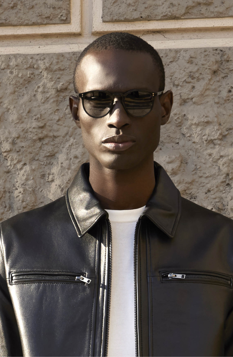 Italic Hancock Italian Acetate Sunglasses, Alternate, color, Black