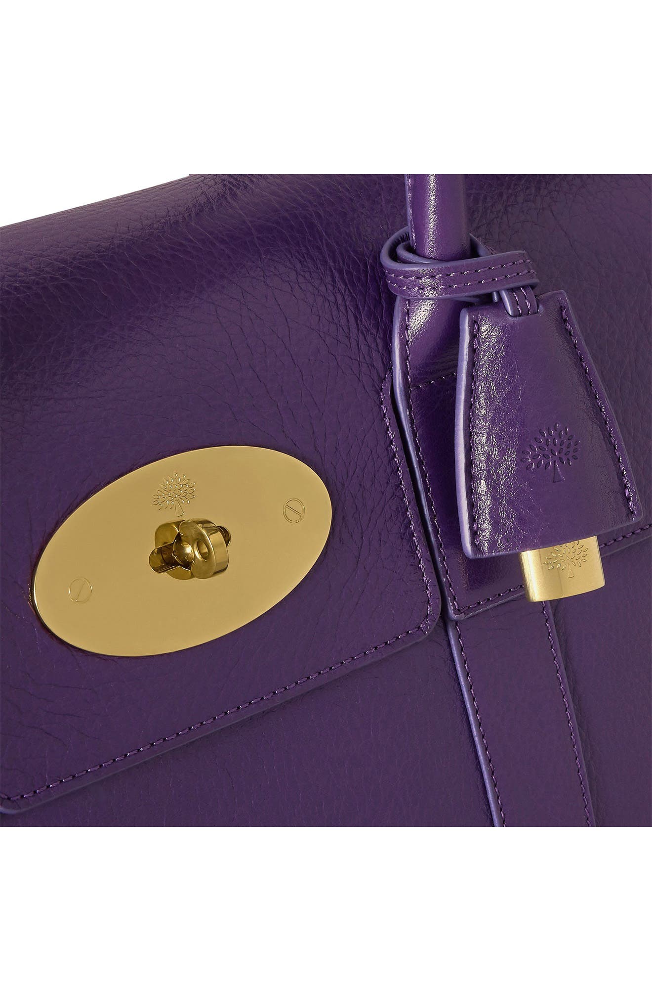 Bayswater High Shine Leather Satchel, Alternate, color, AMETHYST