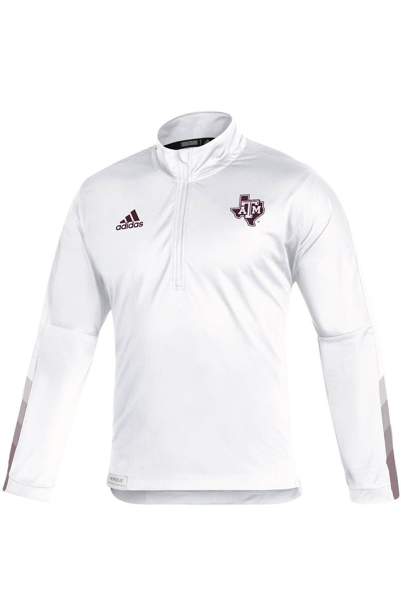 adidas Men's adidas Maroon Texas A&M Aggies 2021 Sideline Primeblue Quarter-Zip Jacket, Alternate, color,