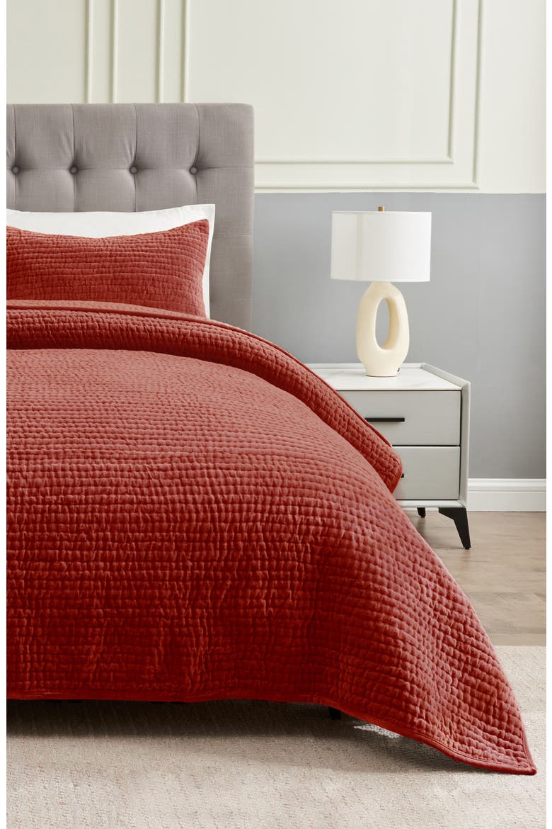 Tamara Velour Quilt 3-Piece Set, Alternate, color, BURGUNDY