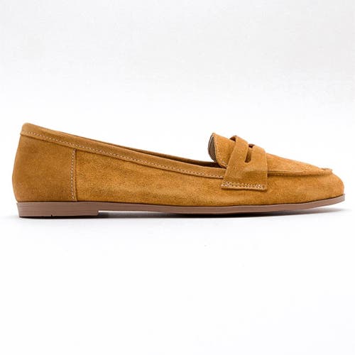 Forever & Always Shoes Dorothy Leather Loafer In Mustard Suede