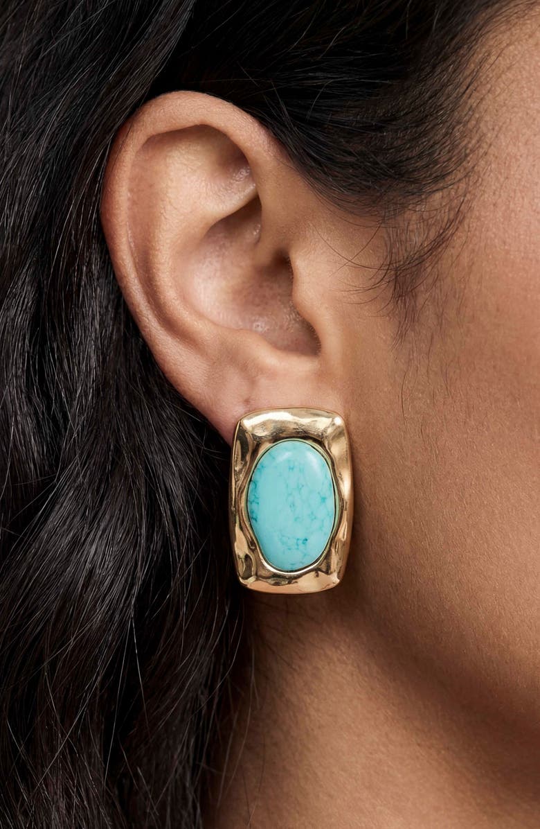 Ettika Hidden Treasures Turquoise Drop Earrings, Alternate, color, Turquoise