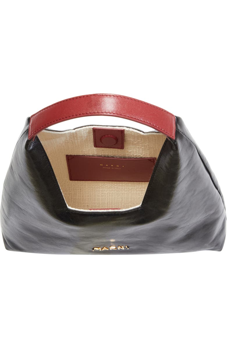 Marni Mini Leather Top Handle Bag, Alternate, color, 00N99 Black