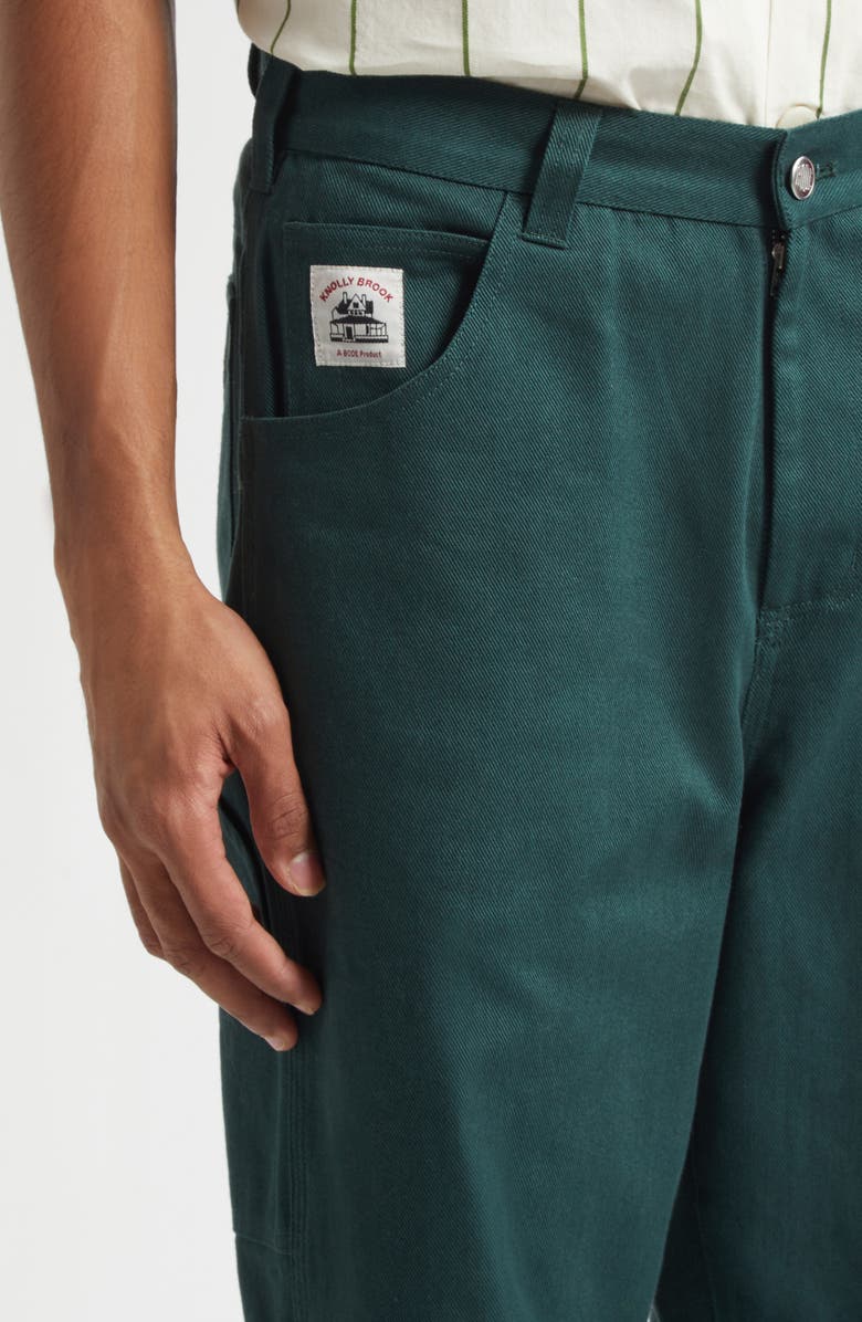Bode Knolly Brook Cotton Twill Trousers, Alternate, color, Dark Green