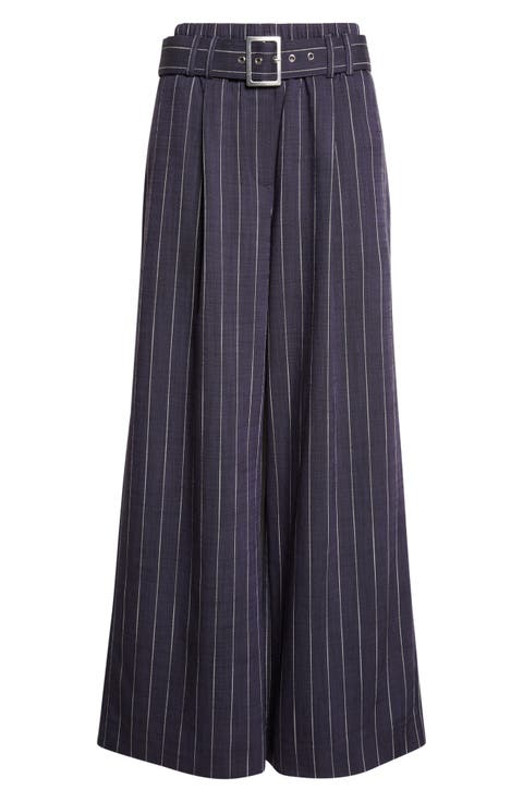 Rae Stripe Belted Wide Leg Pants
