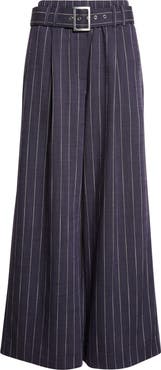 Reiss Rae Stripe Belted Wide Leg Pants