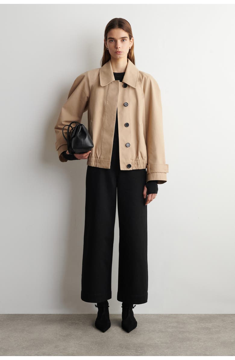 COS Cropped Wide-Leg Denim Pants, Main, color, Black