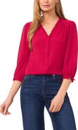 CeCe Ruffle V-Neck Blouse