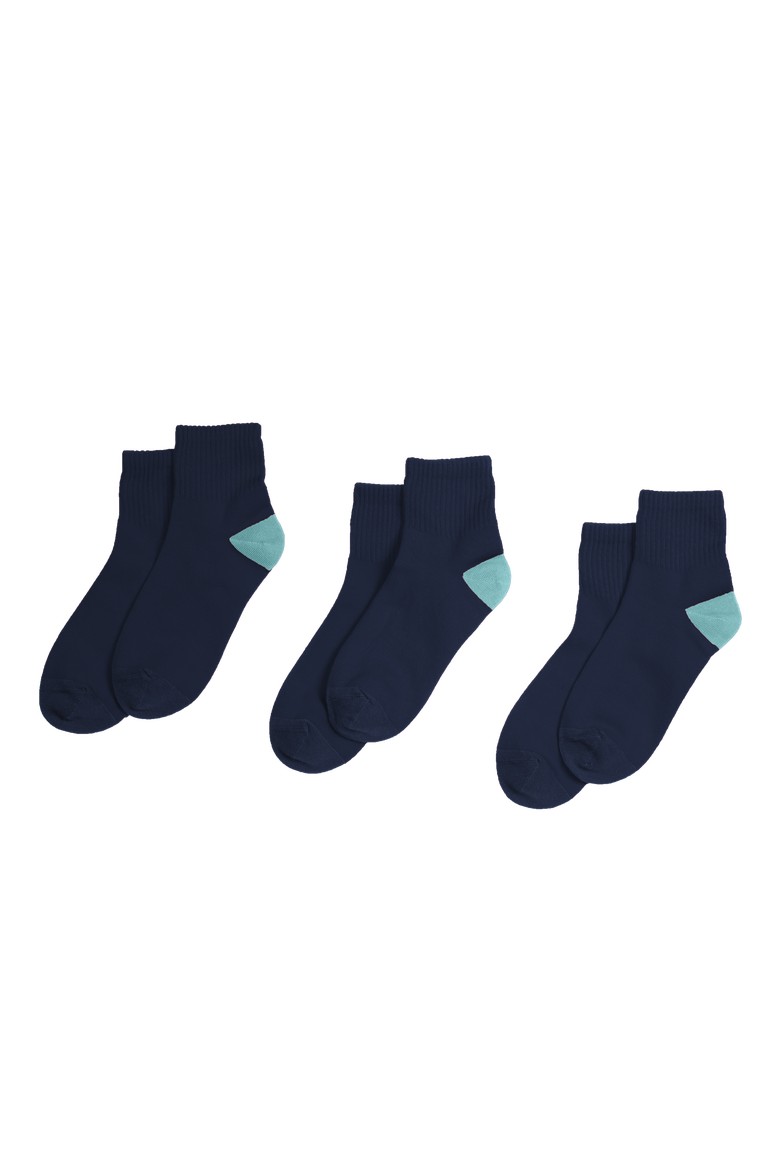Kids Quarter Sock 3-Pack, Alternate, color, Navy