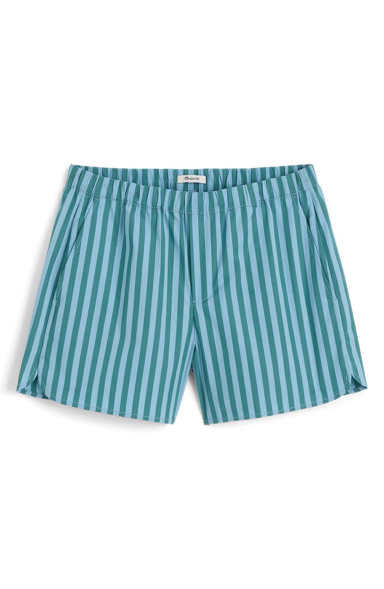 Madewell Curved Hem Poplin Pull-On Shorts, Alternate, color, 