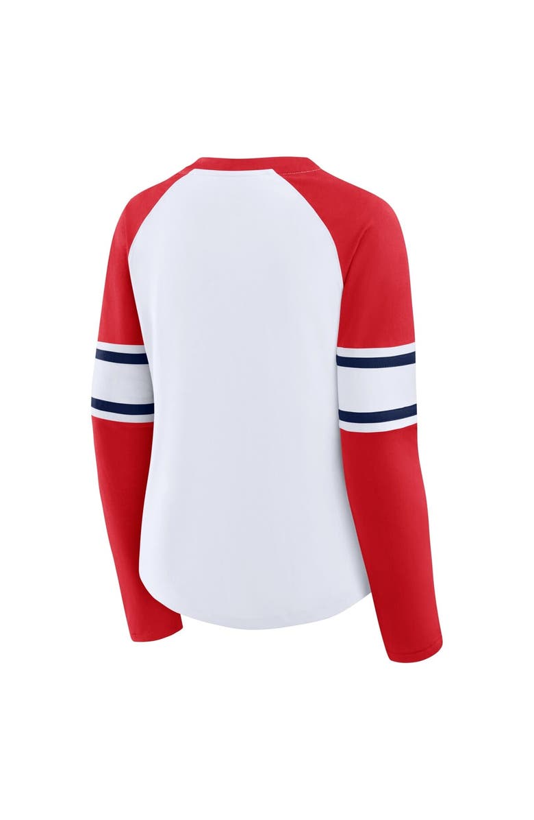 FANATICS Women's Fanatics White/Red St. Louis Cardinals Blitz Package Raglan Lace-Up V-Neck Long Sleeve T-Shirt, Alternate, color, White
