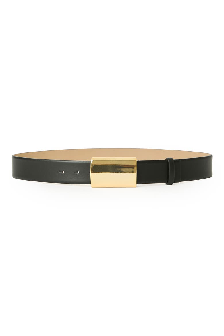 Mason Leather Belt, Main, color, BLACK GOLD