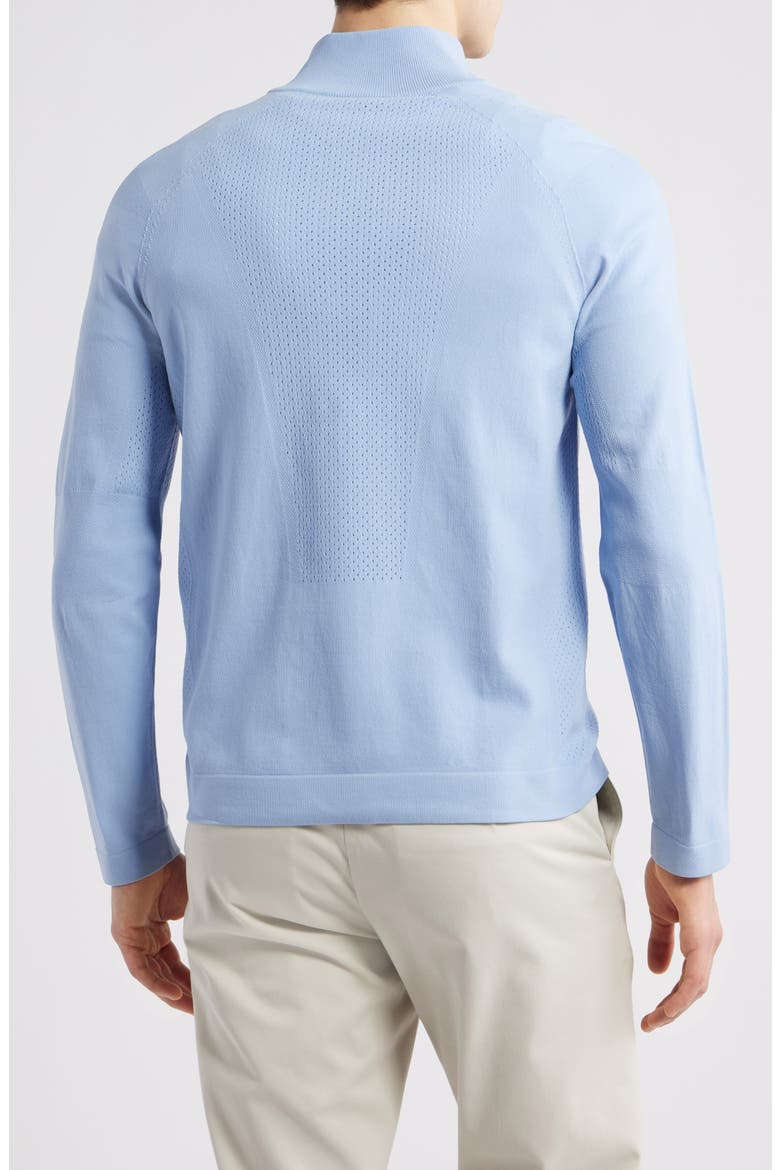 Seamless Tech Quarter Zip Stretch Sweatshirt, Alternate, color, OPEN BLUE