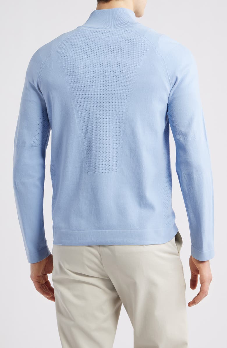 BOSS Seamless Tech Quarter Zip Stretch Sweatshirt, Alternate, color, Open Blue