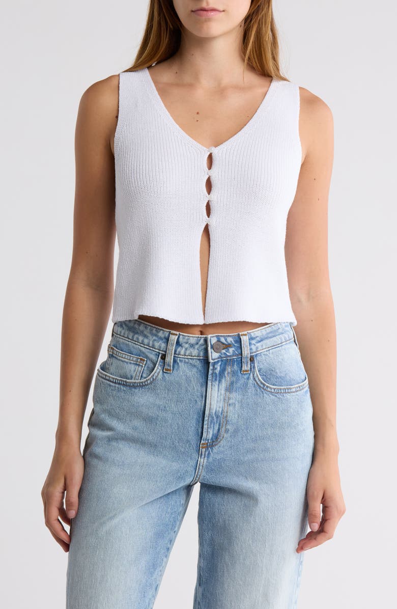 Cotton Emporium V-Neck Button Front Sweater Vest, Main, color, 