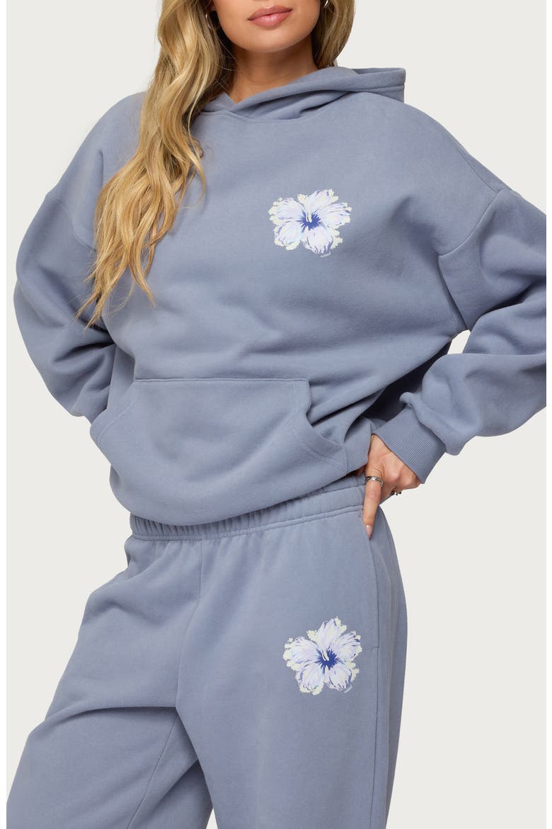 Tropical Bloom Hoodie, Alternate, color, BLUE