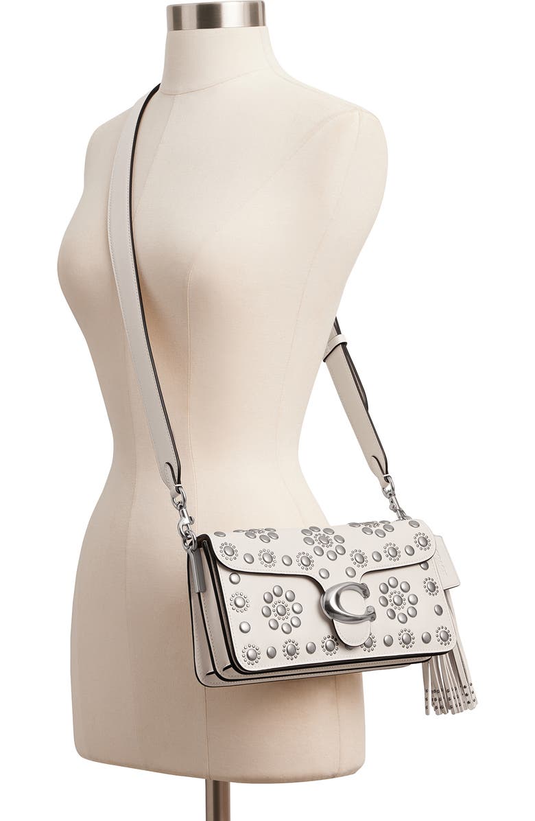 COACH Tabby Western Leather Shoulder Bag, Alternate, color, Chalk