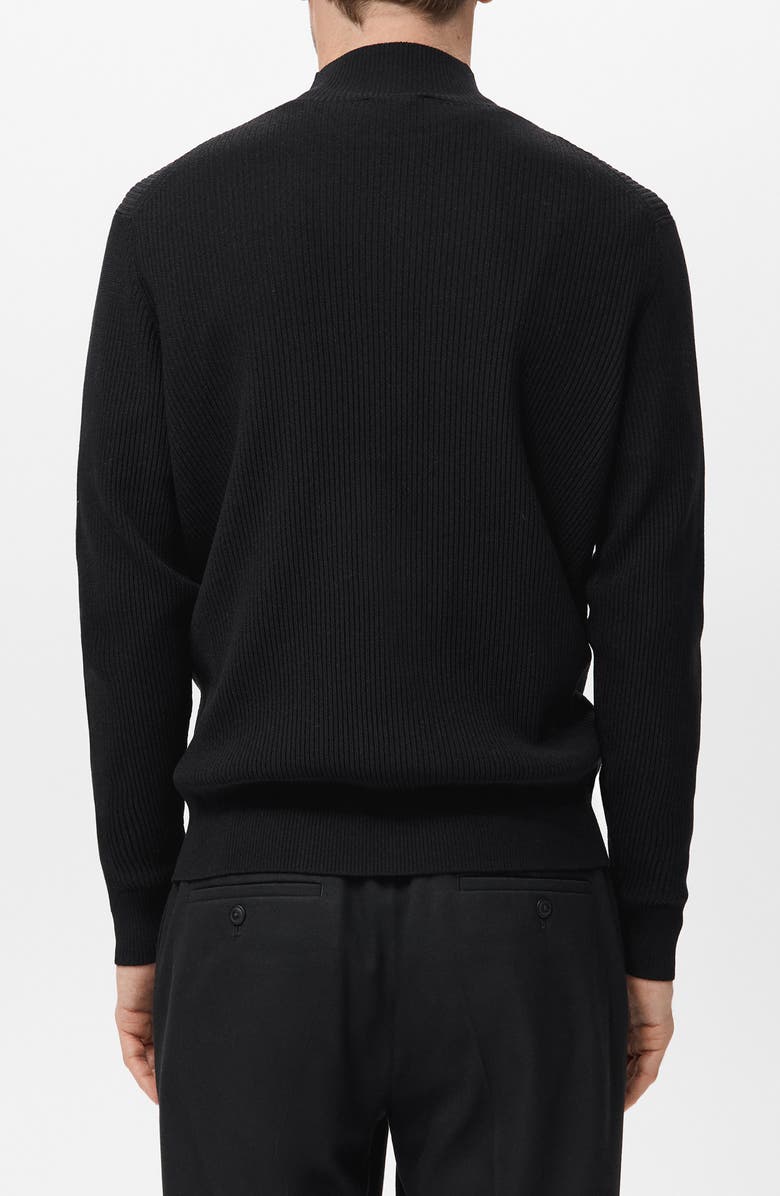 MANGO Ribbed Turtleneck Sweater, Alternate, color, Black