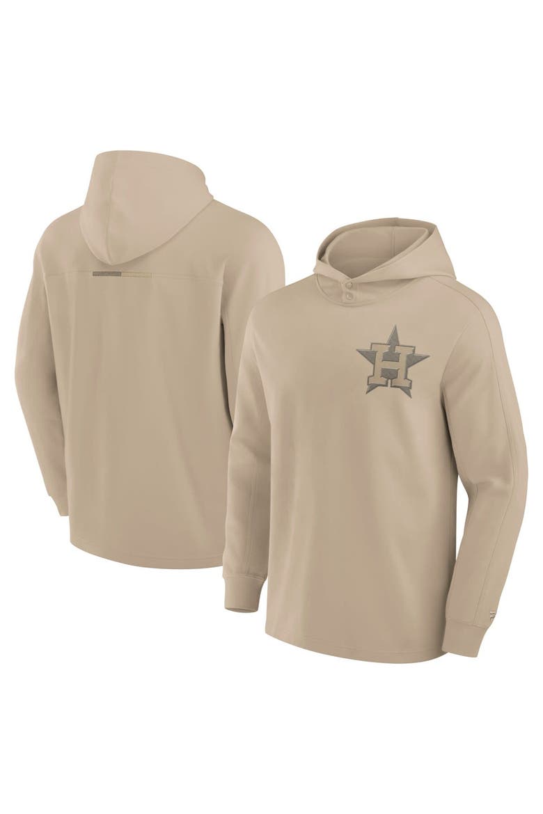 Men's Fanatics Signature Khaki Houston Astros Elements Lightweight Fleece Hoodie, Alternate, color, Khaki