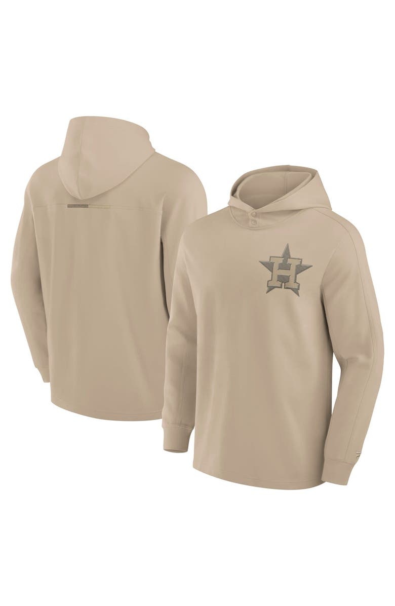Fanatics Signature Men's Fanatics Signature Khaki Houston Astros Elements Lightweight Fleece Hoodie, Alternate, color, Khaki