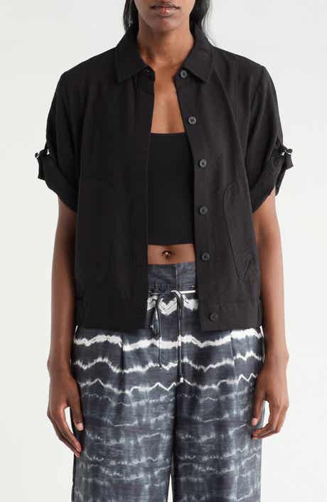 DKNY Short Sleeve Roll Tab Jacket