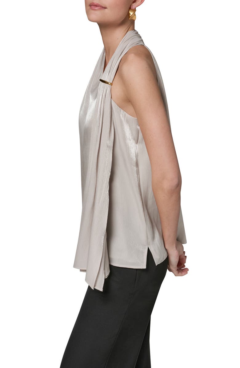 Donna Karan New York Asymmetric Sleeveless Top, Alternate, color, Tuscan Grey