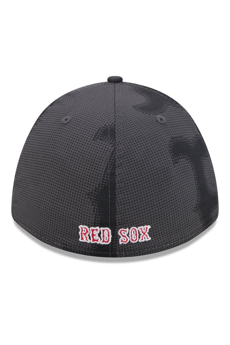Men's New Era  Gray Boston Red Sox Halftone 39THIRTY Flex Hat, Alternate, color, Gray
