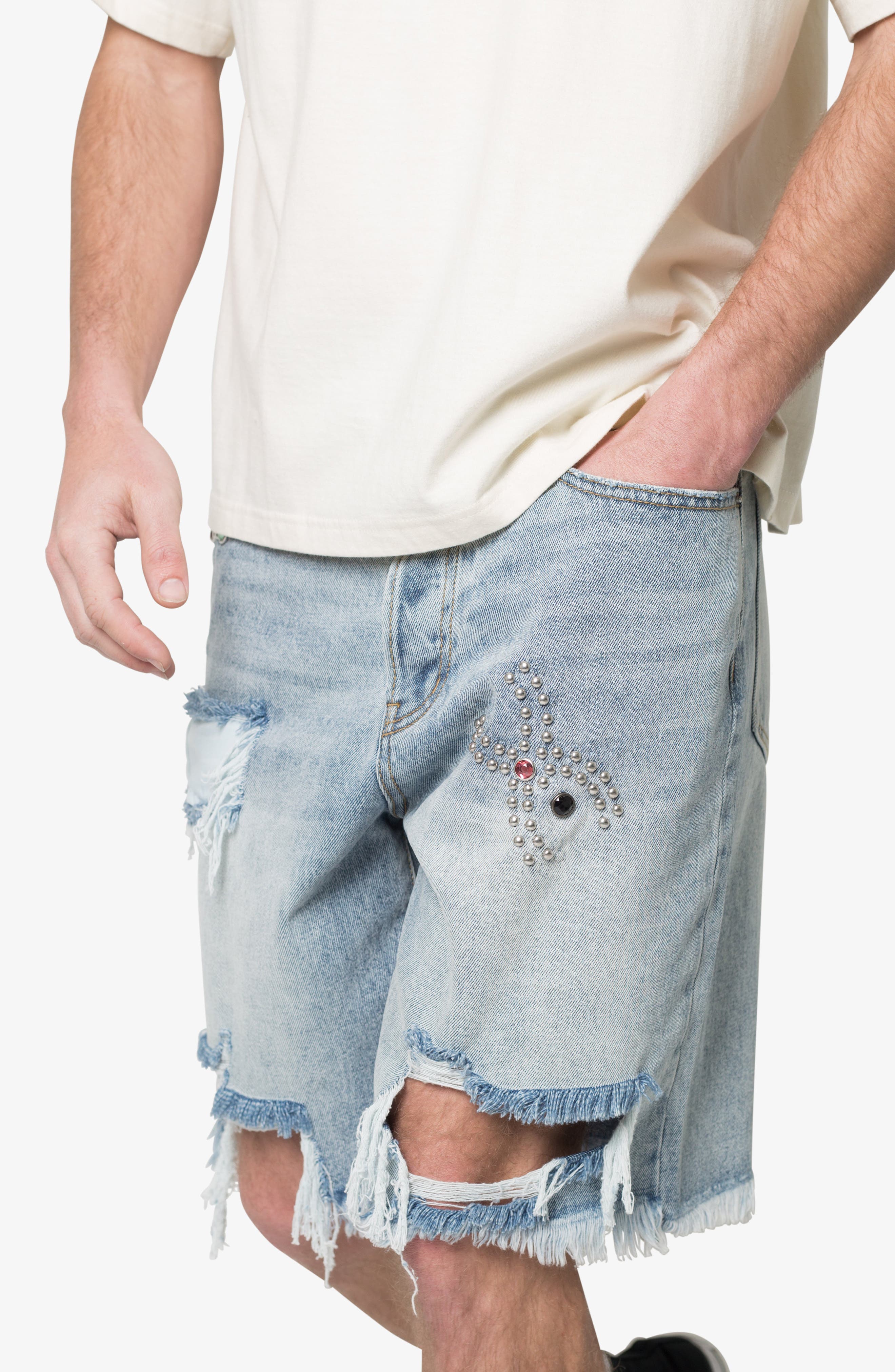 mnml Distressed Spider Denim Shorts — фото 6