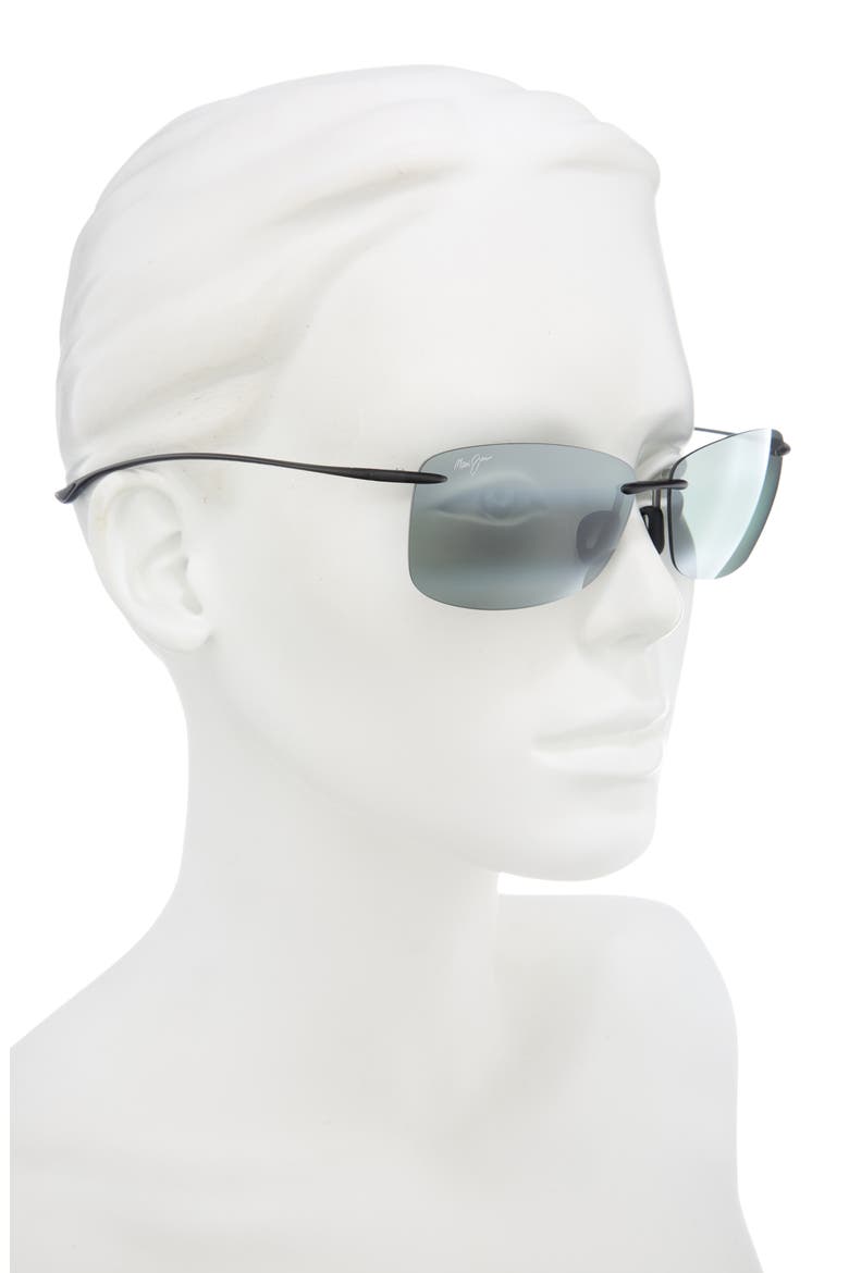 Akau 62mm Polarized Rectangular Sunglasses, Alternate, color, GREY GREY GREY