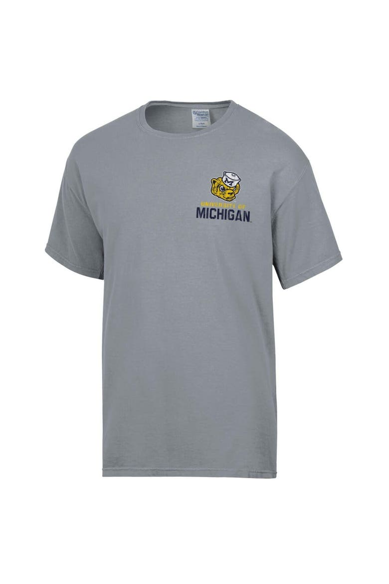Men's Comfort Wash Graphite Michigan Wolverines Vintage Logo T-Shirt, Alternate, color, Graphite
