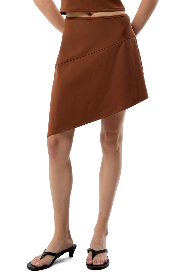 Laila Asymmetric Skirt, Main, color, BROWN