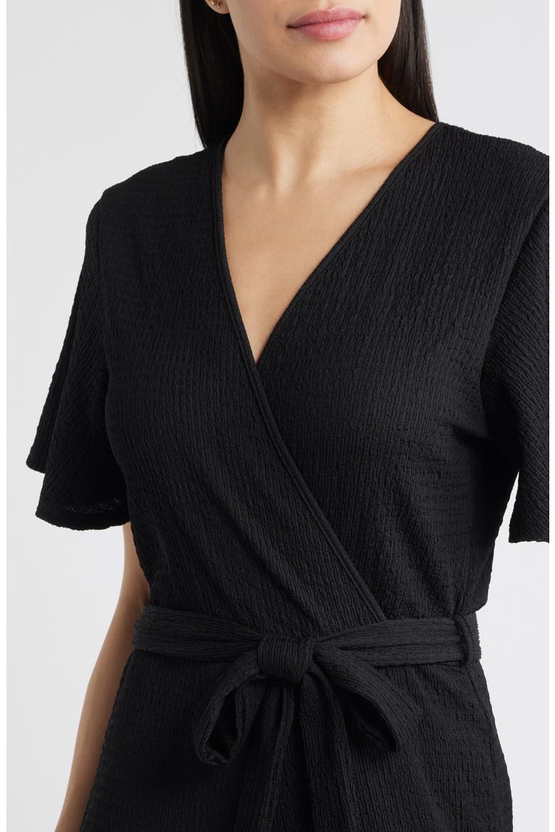 Flutter Sleeve Textured Jumpsuit, Alternate, color, BLACK