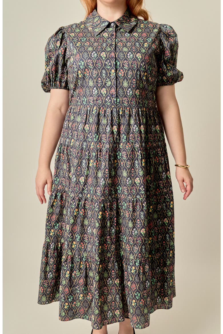 Tiered Maxi Dress, Alternate, color, NAVY FLORAL