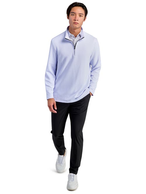Construct Solid Waffle Knit Quarter Zip In White