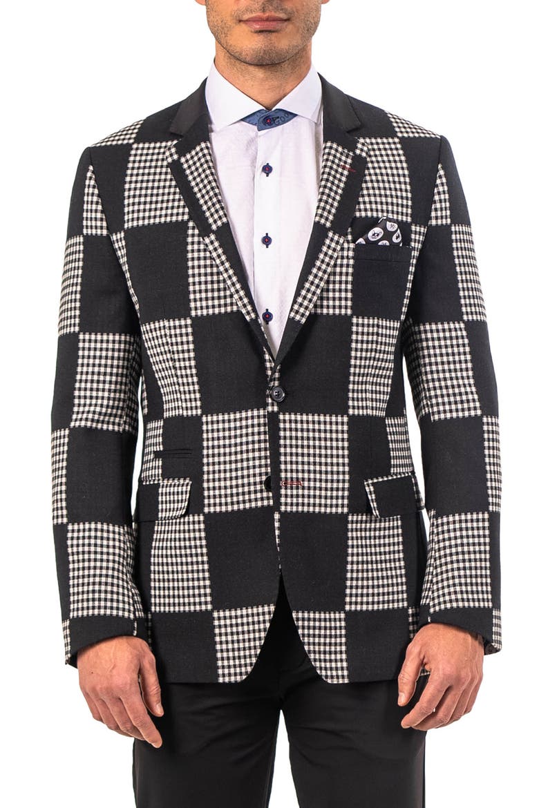 Socrate Evo Resistance75 Checkerboard Blazer, Main, color, BLACK