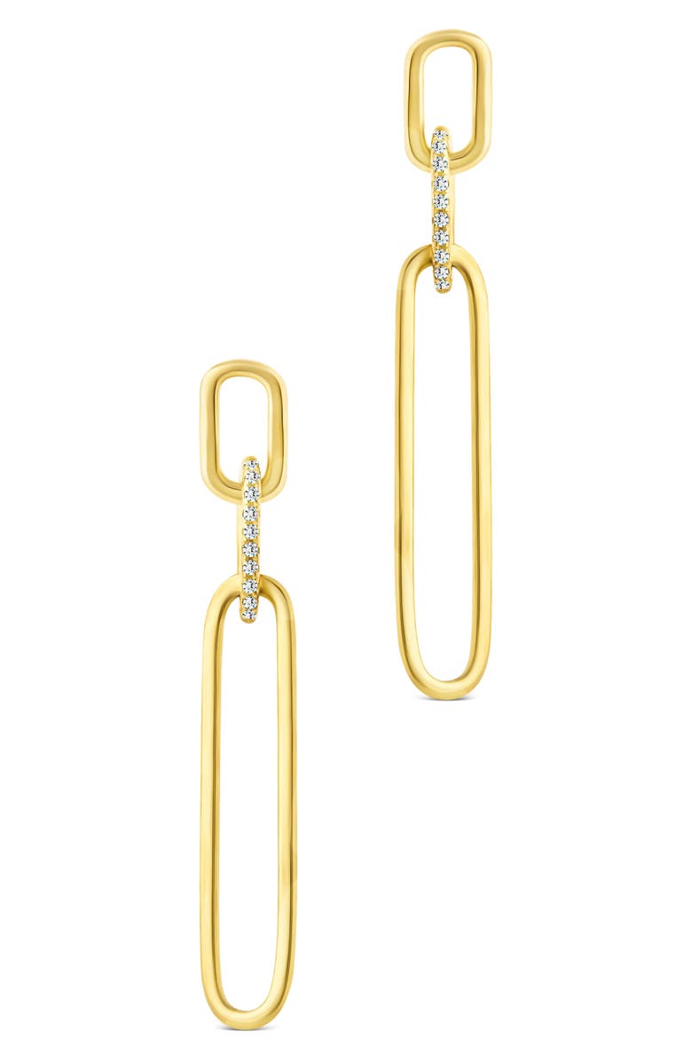 Sterling Forever Samantha CZ Paperclip Drop Earrings, Alternate, color, Gold