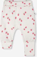 Deux par Deux Cotton Jersey Evolutive Strawberries Printed Pants