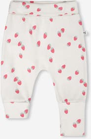 Deux par Deux Cotton Jersey Evolutive Strawberries Printed Pants