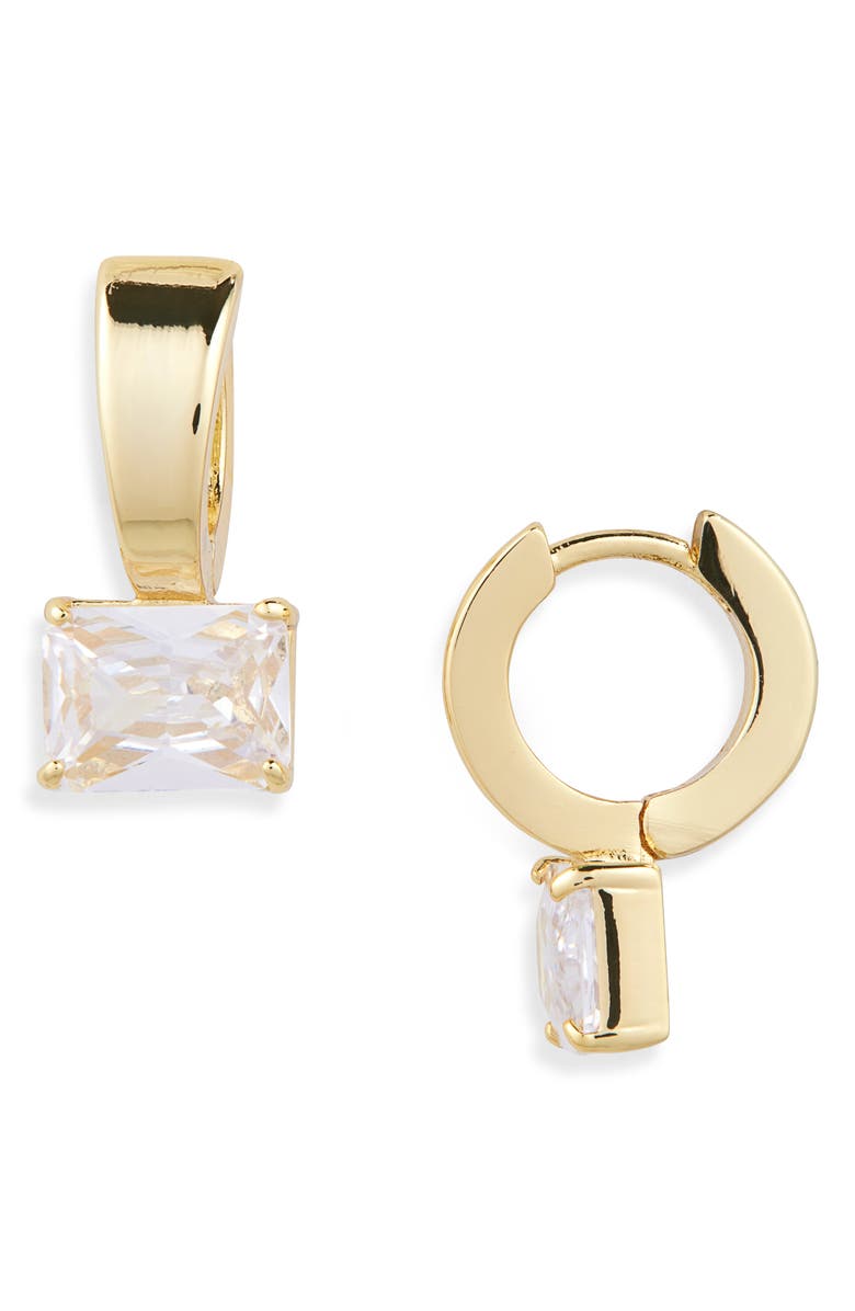 Nordstrom Cubic Zirconia Drop Huggie Earrings, Main, color,