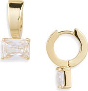 Nordstrom Cubic Zirconia Drop Huggie Earrings