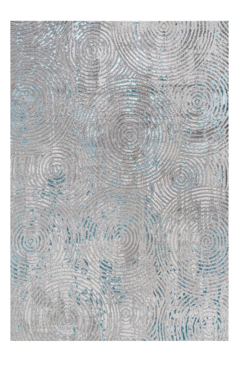 JONATHAN Y Timeworn Modern Abstract Area Rug, Main, color, Gray/Turquoise