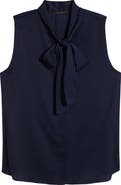 KOBI HALPERIN Tie Neck Sleeveless Stretch Silk Top