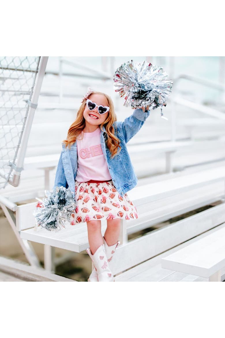Game Day Football Sequin Patch Denim Jacket, Alternate, color, Denim
