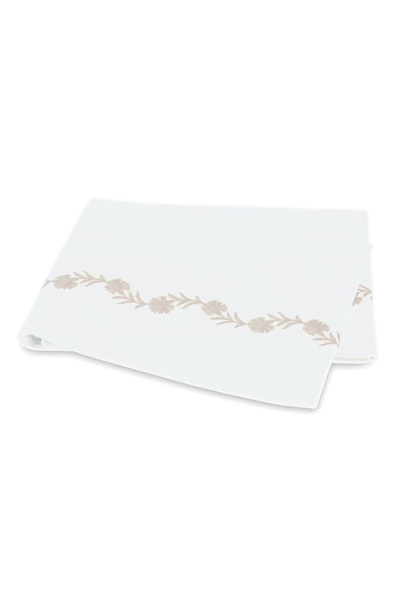 Matouk Daphne 520 Thread Count Flat Sheet, Main, color, Dune