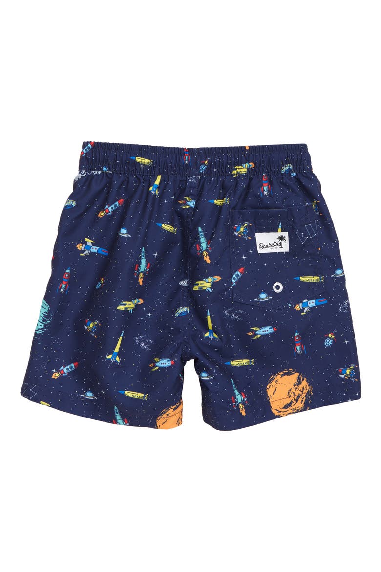 Kids' Rockets Swim Trunks, Alternate, color, BLACK