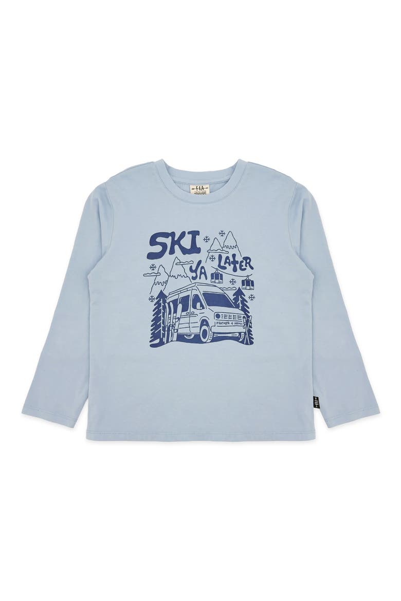 Ski Ya Later Long Sleeve Cotton Graphic T-Shirt, Main, color, CELESTIAL BLUE
