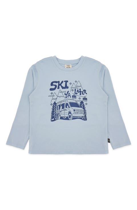 Ski Ya Later Long Sleeve Cotton Graphic T-Shirt