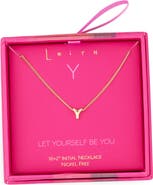 Leith Let Yourself Be You Bubble Initial Pendant Necklace