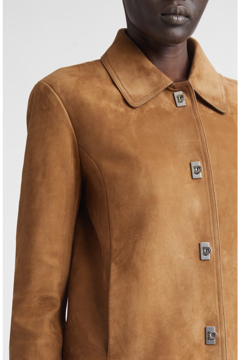 Boxy Nubuck Jacket, Alternate, color, CLAY