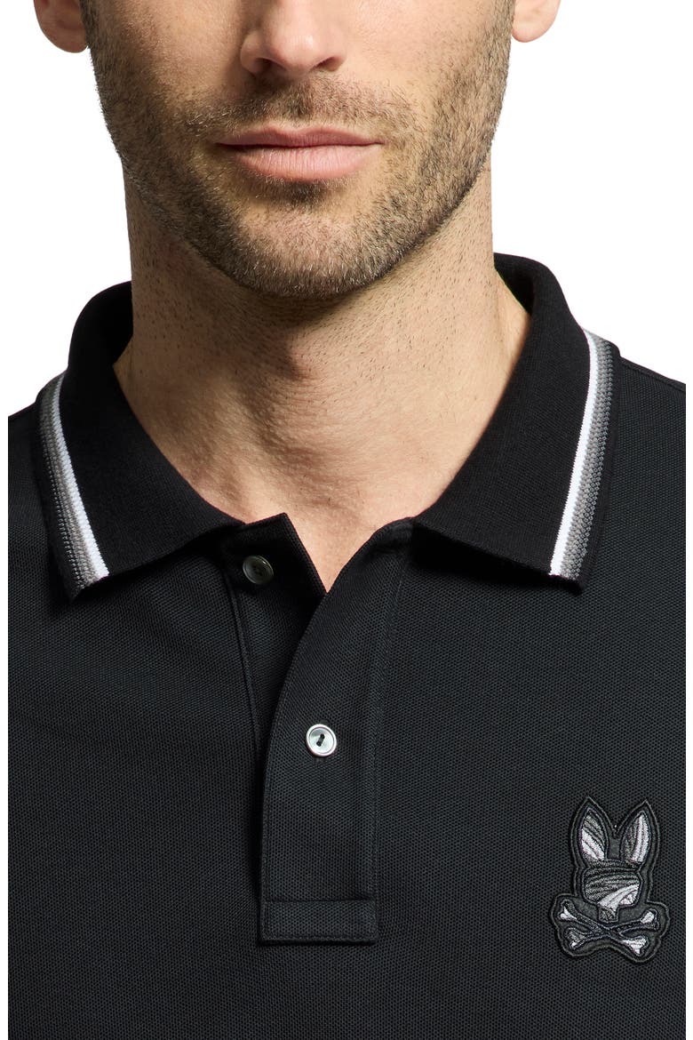 Baxter Tipped Pima Cotton Piqué Polo, Alternate, color, BLK